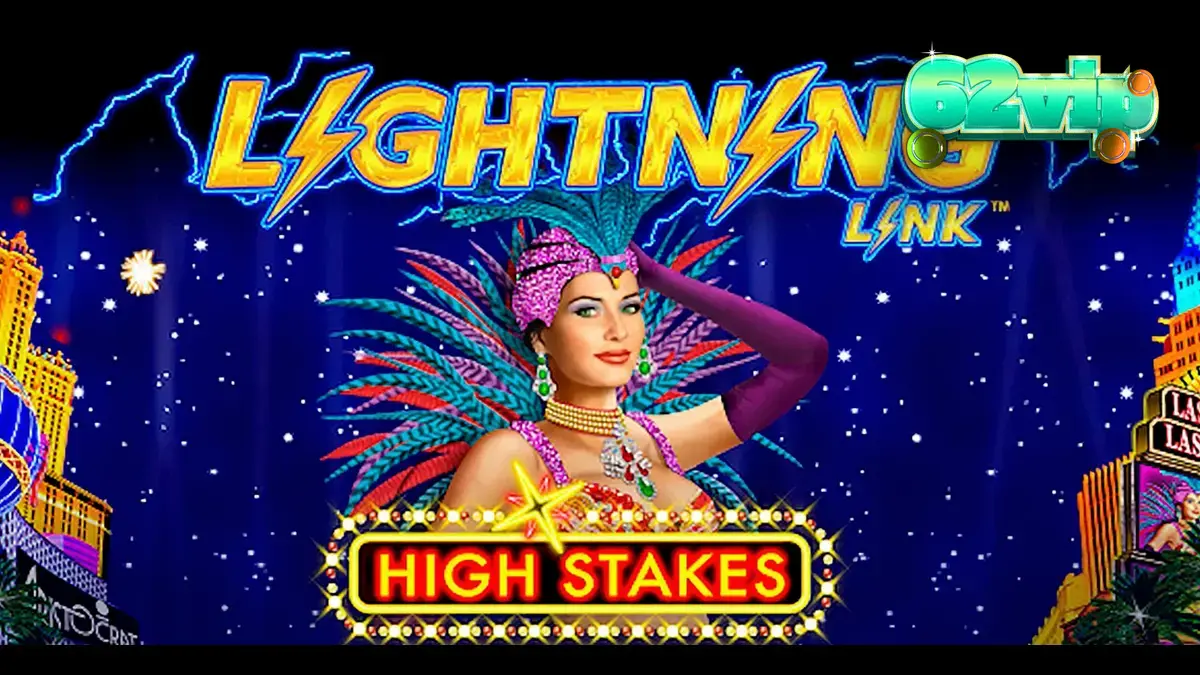 Tampilan layar permainan slot Lightning Link High Stakes dengan elemen visual kasino klasik